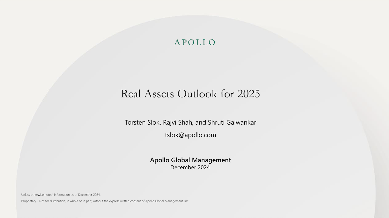 Real Assets Outlook for 2025